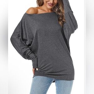 Poetsky Women's Tunic Top Sz 3XL Gray Long Sleeve Soft